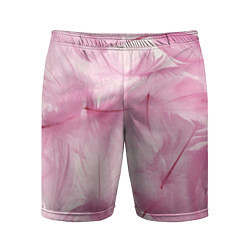 Шорты спортивные мужские Розовые перышки, цвет: 3D-принт