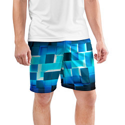 Шорты спортивные мужские Неоновые кубы с подсветкой, цвет: 3D-принт — фото 2
