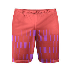 Шорты спортивные мужские Паттерн со штрихами розовый, цвет: 3D-принт
