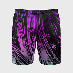 Шорты спортивные мужские Неоновые цвета брызги краски гранжевая текстура, цвет: 3D-принт