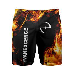 Шорты спортивные мужские Evanescence и пылающий огонь, цвет: 3D-принт