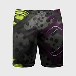 Мужские спортивные шорты Темная фиолетовая текстура с листьями