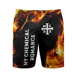 Мужские спортивные шорты My Chemical Romance и пылающий огонь