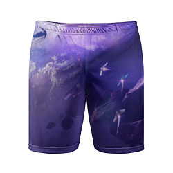Шорты спортивные мужские Фиолетовый необъятный космос, цвет: 3D-принт