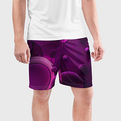 Шорты спортивные мужские Фиолетовые шары, цвет: 3D-принт — фото 2