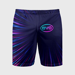 Шорты спортивные мужские BYD neon speed lines, цвет: 3D-принт
