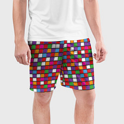 Шорты спортивные мужские Color cubes, цвет: 3D-принт — фото 2