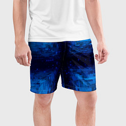 Шорты спортивные мужские Тёмно-синие множества фигур, цвет: 3D-принт — фото 2