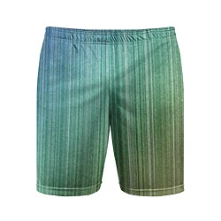 Шорты спортивные мужские Градиент полосы зеленый, цвет: 3D-принт