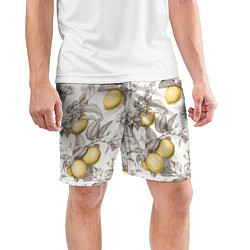 Шорты спортивные мужские Лимоны - винтаж графика: паттерн, цвет: 3D-принт — фото 2