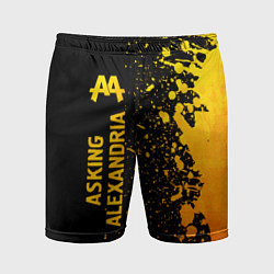 Шорты спортивные мужские Asking Alexandria - gold gradient: по-вертикали, цвет: 3D-принт