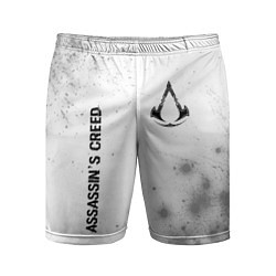 Мужские спортивные шорты Assassins Creed glitch на светлом фоне: надпись, с