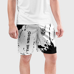 Шорты спортивные мужские The Neighbourhood и рок символ на светлом фоне, цвет: 3D-принт — фото 2