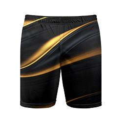 Шорты спортивные мужские Black gold texture, цвет: 3D-принт