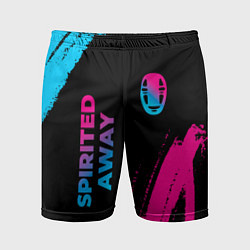 Мужские спортивные шорты Spirited Away - neon gradient: надпись, символ