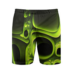 Шорты спортивные мужские Зеленая кислотная абстракция, цвет: 3D-принт