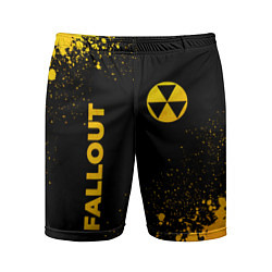 Шорты спортивные мужские Fallout - gold gradient: надпись, символ, цвет: 3D-принт