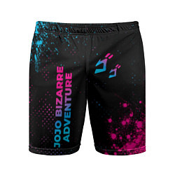 Мужские спортивные шорты JoJo Bizarre Adventure - neon gradient: надпись, с