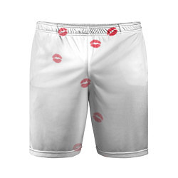 Шорты спортивные мужские Следы поцелуев губы, цвет: 3D-принт