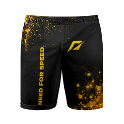 Мужские спортивные шорты Need for Speed - gold gradient: надпись, символ