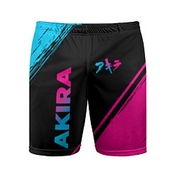 Мужские спортивные шорты Akira - neon gradient: надпись, символ