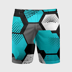 Шорты спортивные мужские Шестиугольники абстрактный фон, цвет: 3D-принт