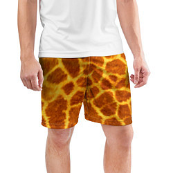 Шорты спортивные мужские Шкура жирафа - текстура, цвет: 3D-принт — фото 2