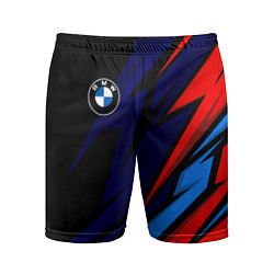 Шорты спортивные мужские BMW - m colors and black, цвет: 3D-принт
