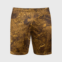 Шорты спортивные мужские Текстура золота, цвет: 3D-принт