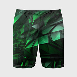 Шорты спортивные мужские Green abstract, цвет: 3D-принт