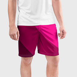 Шорты спортивные мужские Широкие розовые полосы, цвет: 3D-принт — фото 2