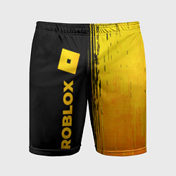 Шорты спортивные мужские Roblox - gold gradient по-вертикали, цвет: 3D-принт