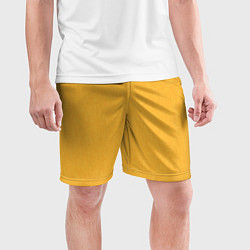 Шорты спортивные мужские Жёлтый однотонный текстура, цвет: 3D-принт — фото 2