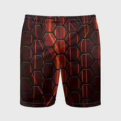 Мужские спортивные шорты Огненные шестигранники соты