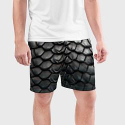 Шорты спортивные мужские Текстура черного дракона, цвет: 3D-принт — фото 2
