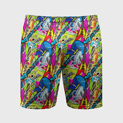 Шорты спортивные мужские Multicolored guitars, цвет: 3D-принт