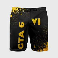 Мужские спортивные шорты GTA 6 - gold gradient вертикально