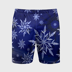 Мужские спортивные шорты Зима и снежинки
