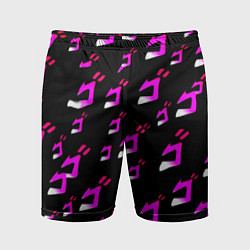 Шорты спортивные мужские JoJos Bizarre neon pattern logo, цвет: 3D-принт