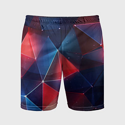 Шорты спортивные мужские Синяя геометрическая абстракция, цвет: 3D-принт