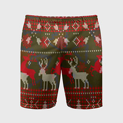 Шорты спортивные мужские Рождественский орнамент, цвет: 3D-принт