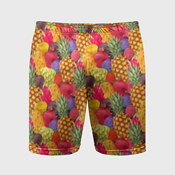Шорты спортивные мужские Экзотические фрукты, цвет: 3D-принт