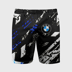 Шорты спортивные мужские BMW stripes color auto sport, цвет: 3D-принт