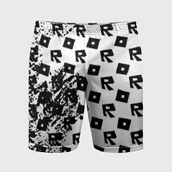 Шорты спортивные мужские Roblox pattern game black, цвет: 3D-принт