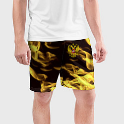 Шорты спортивные мужские Имперская Россия желтый огонь, цвет: 3D-принт — фото 2