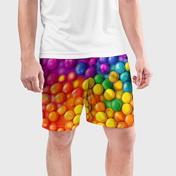 Шорты спортивные мужские Разноцветные шарики, цвет: 3D-принт — фото 2