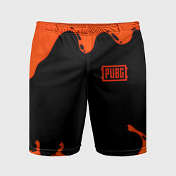 Шорты спортивные мужские PUBG orange splash, цвет: 3D-принт