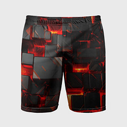 Шорты спортивные мужские Неоновые квадратики, цвет: 3D-принт