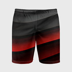Шорты спортивные мужские Черно-красный объемный градиент, цвет: 3D-принт