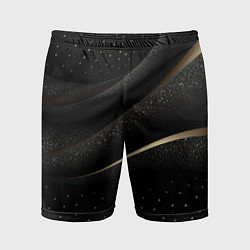 Шорты спортивные мужские Черный бархат и золото, цвет: 3D-принт
